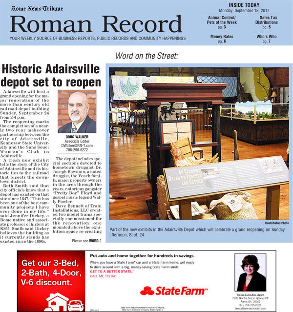Roman Record cover for Sept. 18