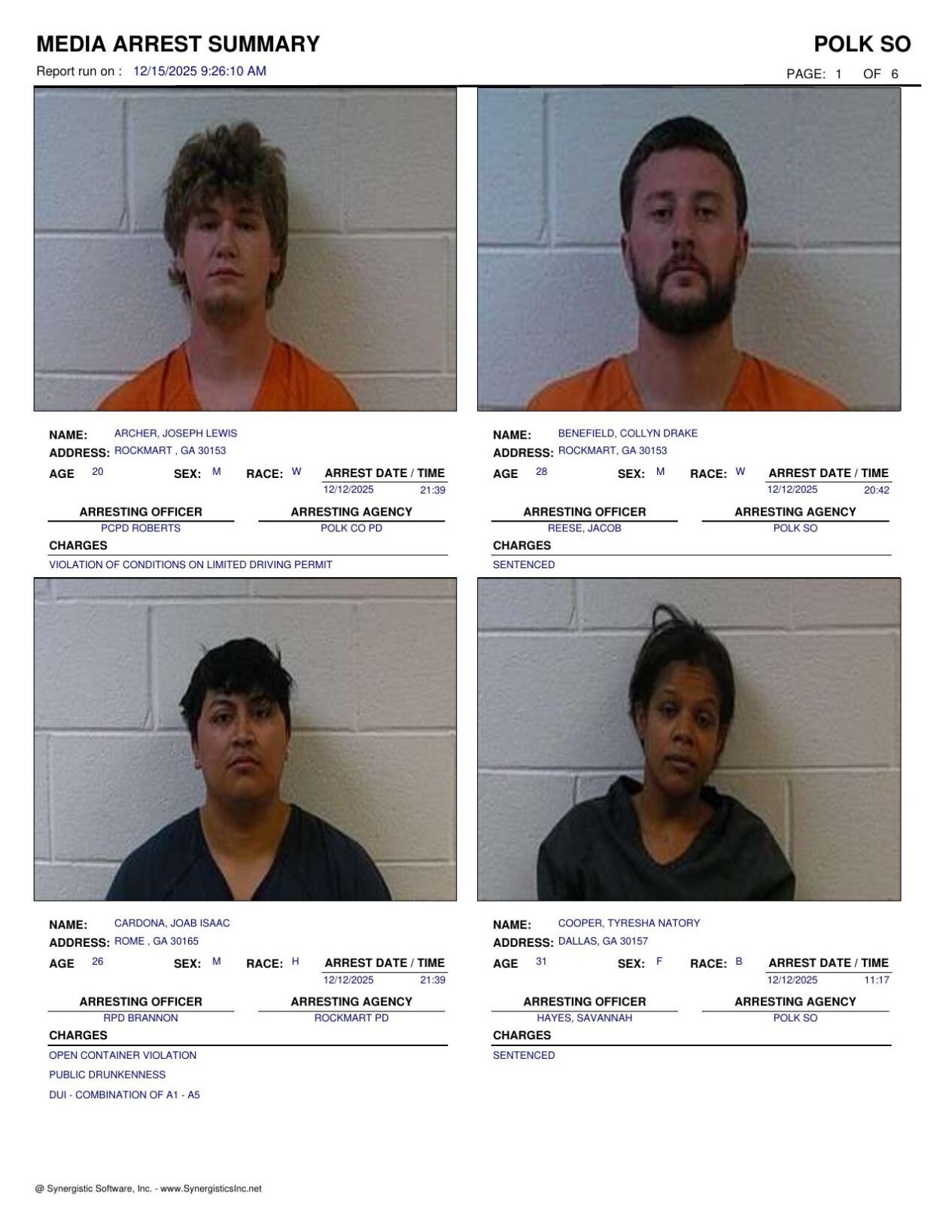 Polk County Jail Report for Monday, Dec. 15 | Police Fire ...