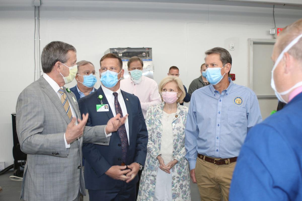Gov. Kemp tours temporary medical units at Floyd Medical