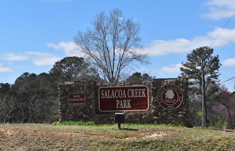 Salacoa Creek Park main sign STOCK
