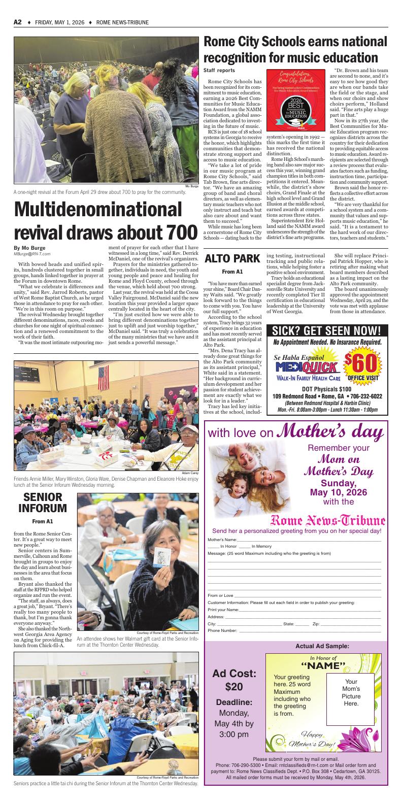 News In Rome Page A2 | e-Edition - Rome News Tribune | northwestgeorgianews.com