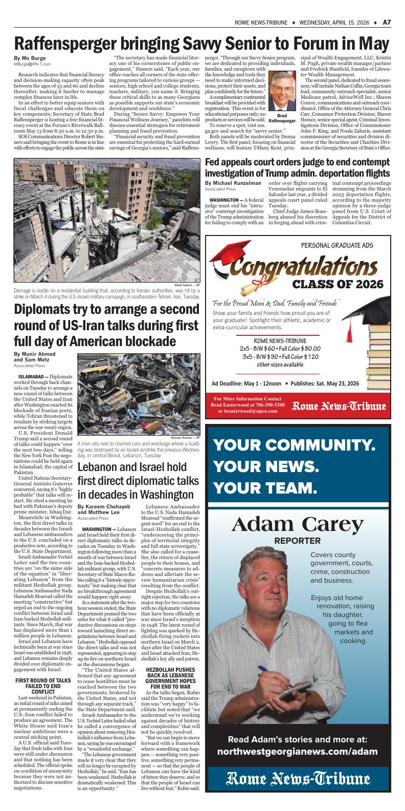 Page A7 | e-Edition - Rome News Tribune | northwestgeorgianews.com
