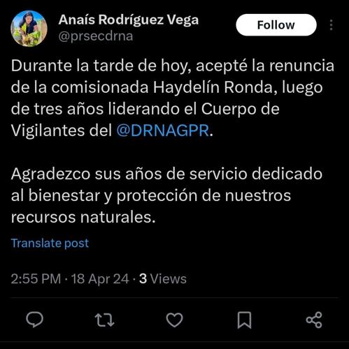 Renuncia comisionada del Cuerpo de Vigilantes | Gobierno y Política ...