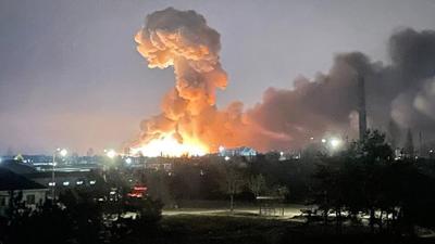 Explosion en Ucrania por invasion de Rusia - Captura de pantalla CNN - febrero 28 2022