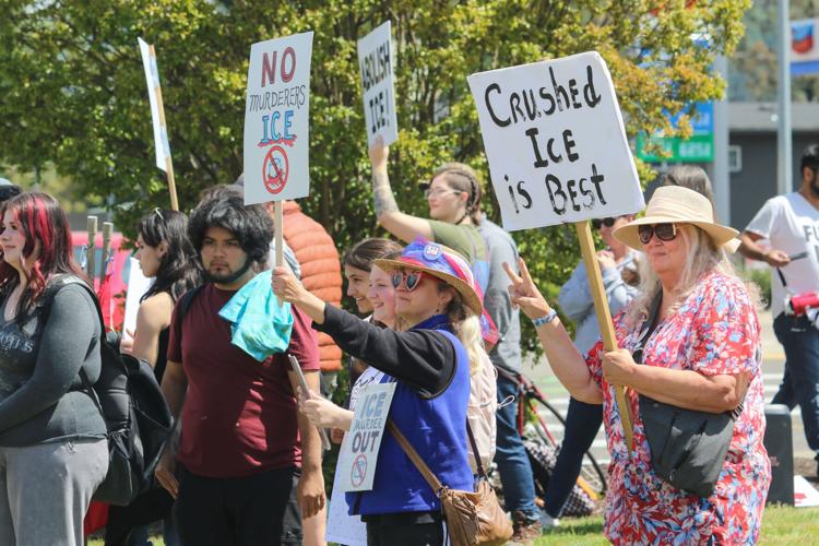 Protest against ICE presence held outside Roseburg High School | News ...