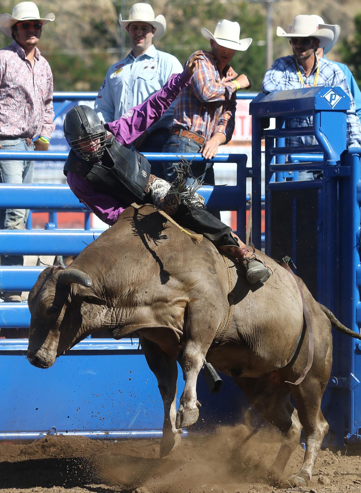 Bobby Vaughan Jr. wins bull riding at Douglas County Fair Sports