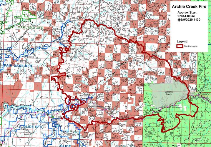 Archie Creek Fire now more than 97,000 acres in size | Wildfires ...