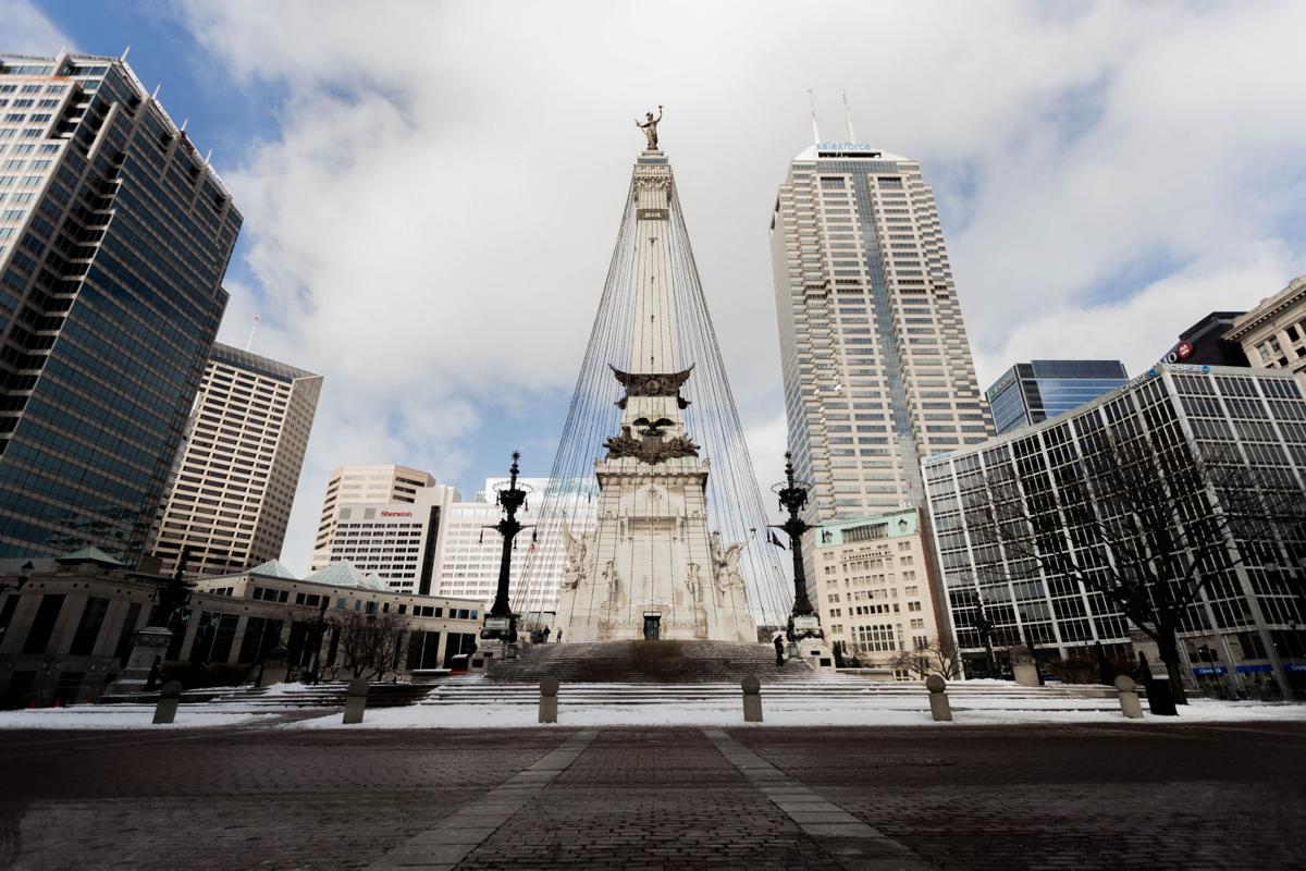 Downtown Indianapolis in snow and ice Multimedia
