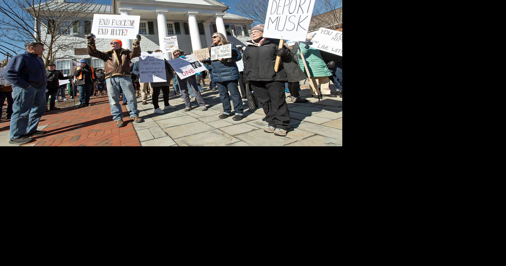 'Our democracy is at stake': Hundreds march in Woodstock to protest ...