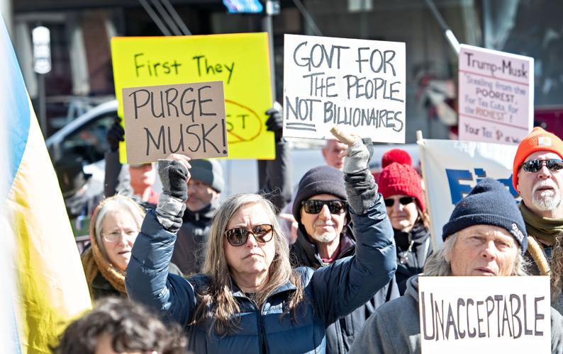 'Our democracy is at stake': Hundreds march in Woodstock to protest ...