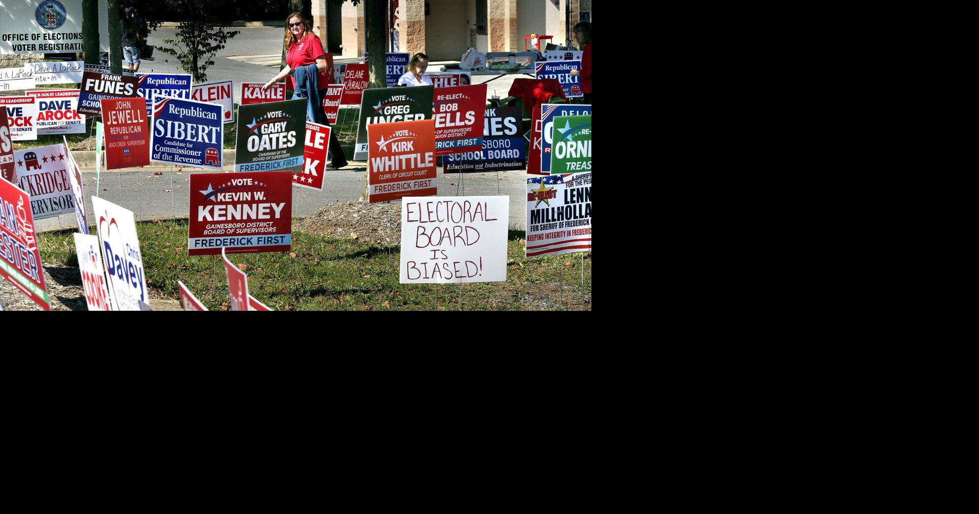 Frederick supervisors ponder campaign sign rules at early voting