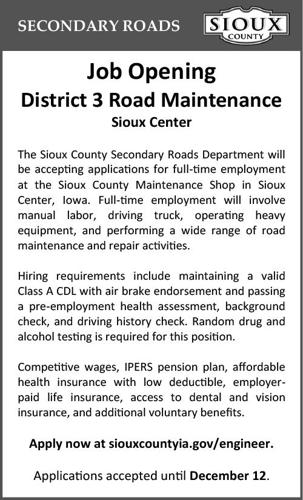 District 3 Road Maintenance with Sioux County