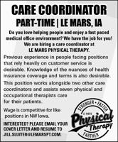 Care Coordinator at Le Mars Physical Therapy