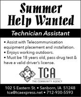 Technician Assistant with The Community Agency