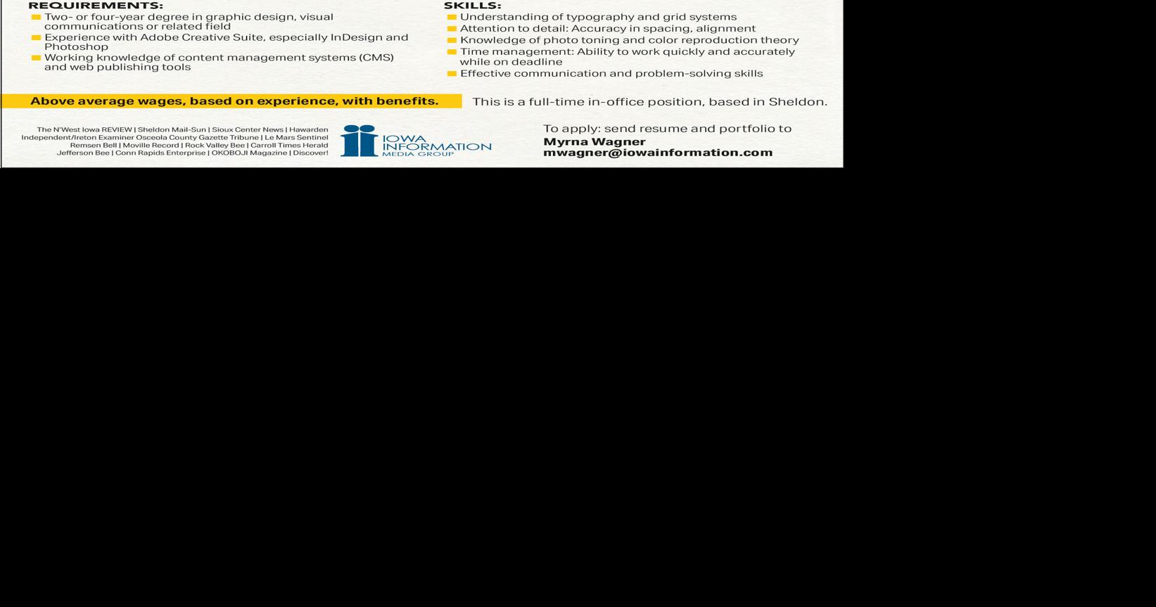 Editorial Page Layout Artist at Iowa Information Media Group