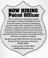 Patrol Officer for the City of Hawarden