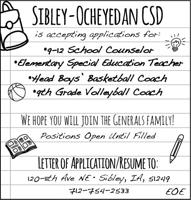 Positions with Sibley-Ocheyedan Community School District