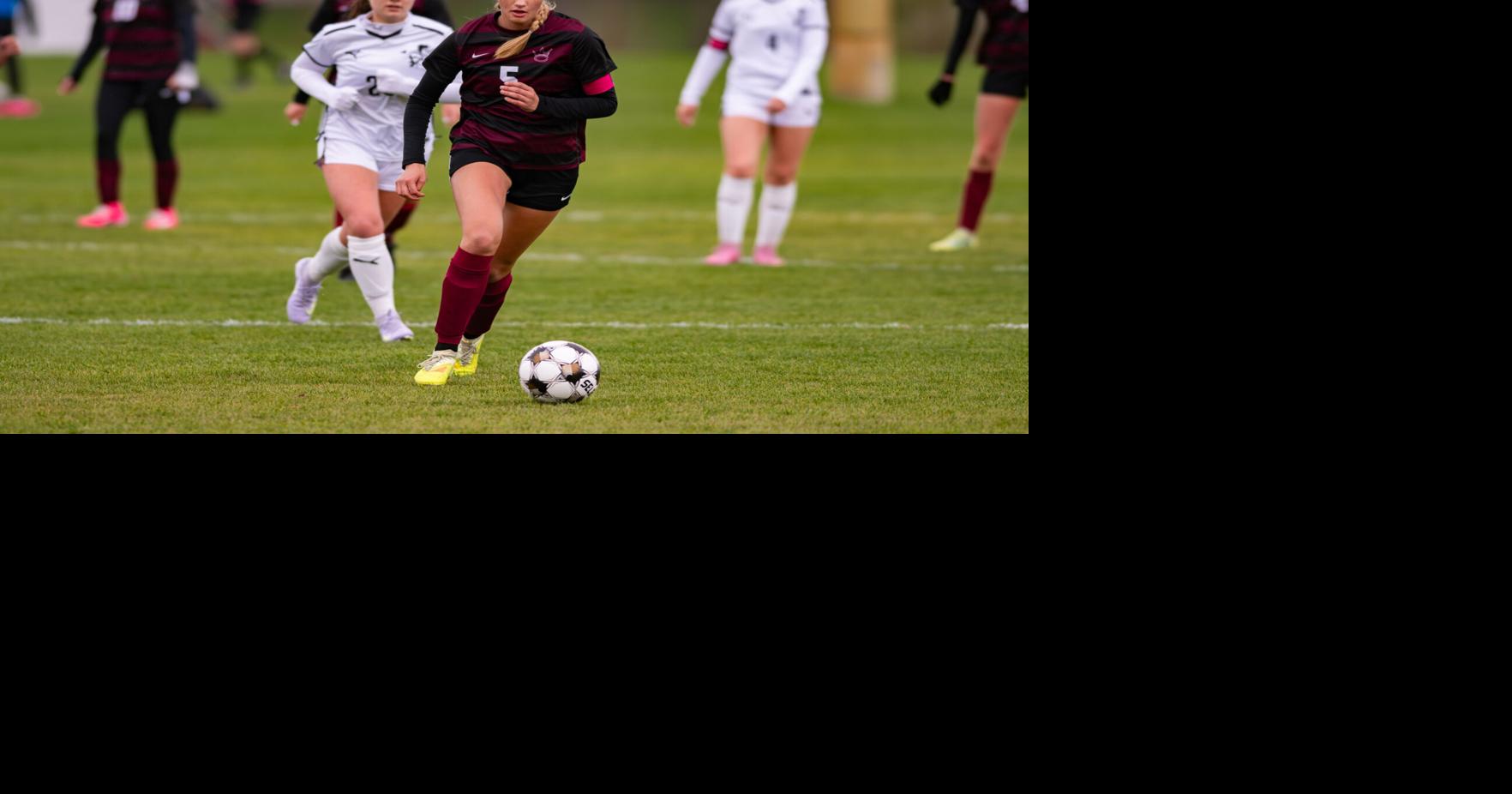 Western Christian senior Cali Visser advances the ball in her team's 2 ...