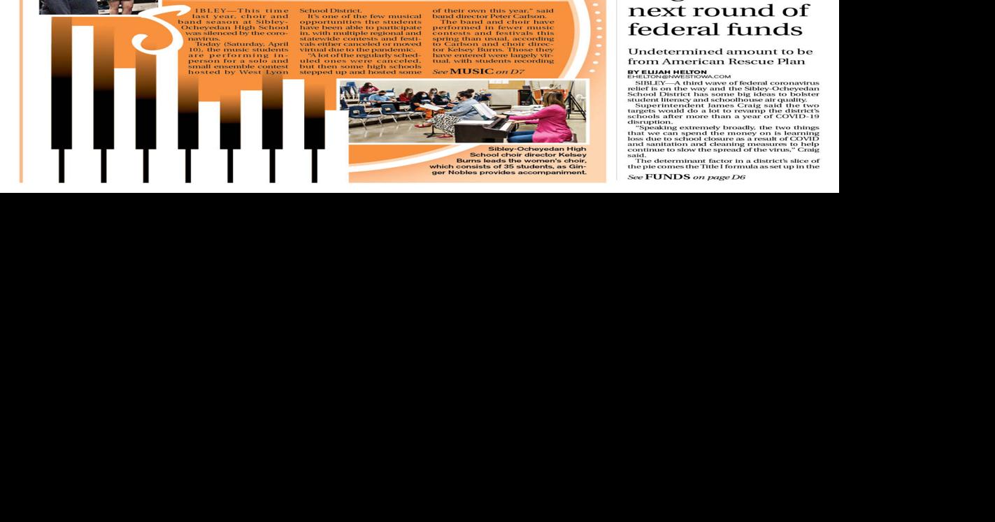 The N'West Iowa REVIEW SibleyOcheyedan school section April 10, 2021