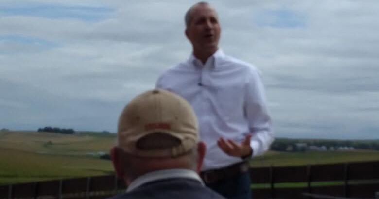 Iowa Secretary of Agriculture Mike Naig visits Mark Nelson farm in Moville