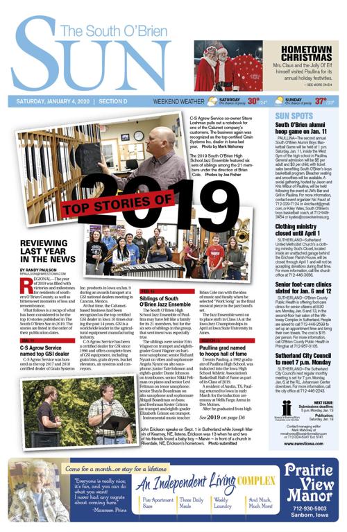 The South O Brien Sun Jan 4 2020 Nwestiowa Com