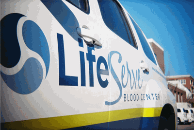 LifeServe Blood Center van