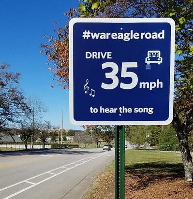 Auburn University's "War Eagle Road" sign