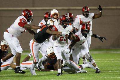 phenix central city football hoover school vs oanow opener squares season go off mckay runs joseph ball during cramton game