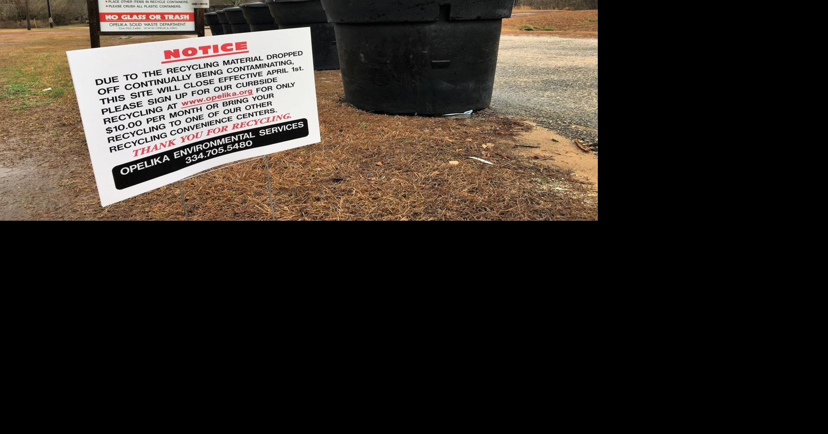 Opelika recycling center to close due to contamination