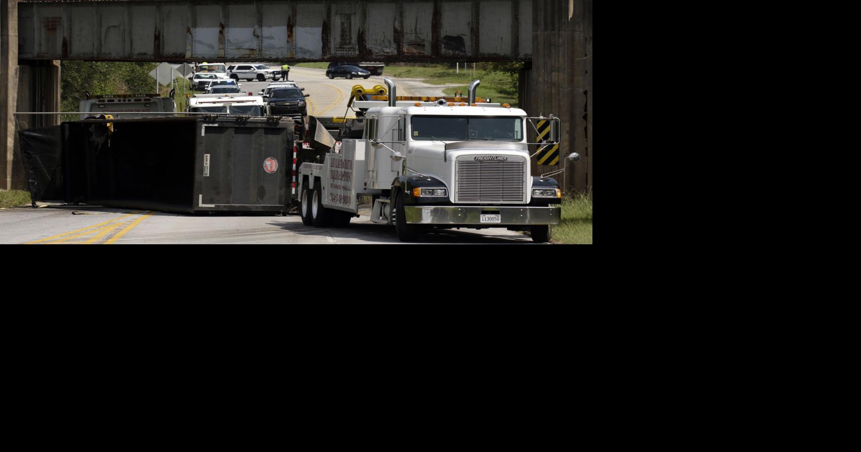 Tractortrailer accident affects railroad overpass in Opelika