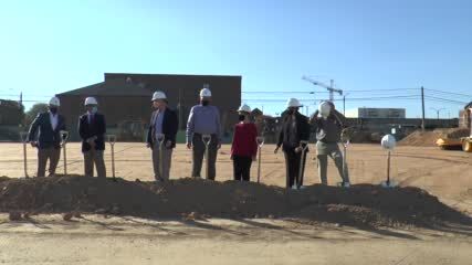 AuburnBank CEO and President Bob Dumas speaks at AuburnBank ground breaking