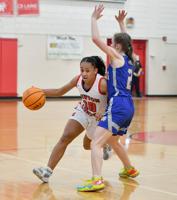 SO MUCH PROMISE AHEAD: Geddes’ 34 not enough for Newton-Conover varsity girls basketball as it drops to North Surry, 60-55, on Saturday; Lady Red Devil bigs show great potential moving forward