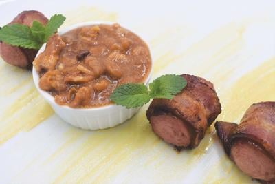 Homemade Hot Dog Bacon Bites With Baked Beans Food For Thought Oceancitytoday Com