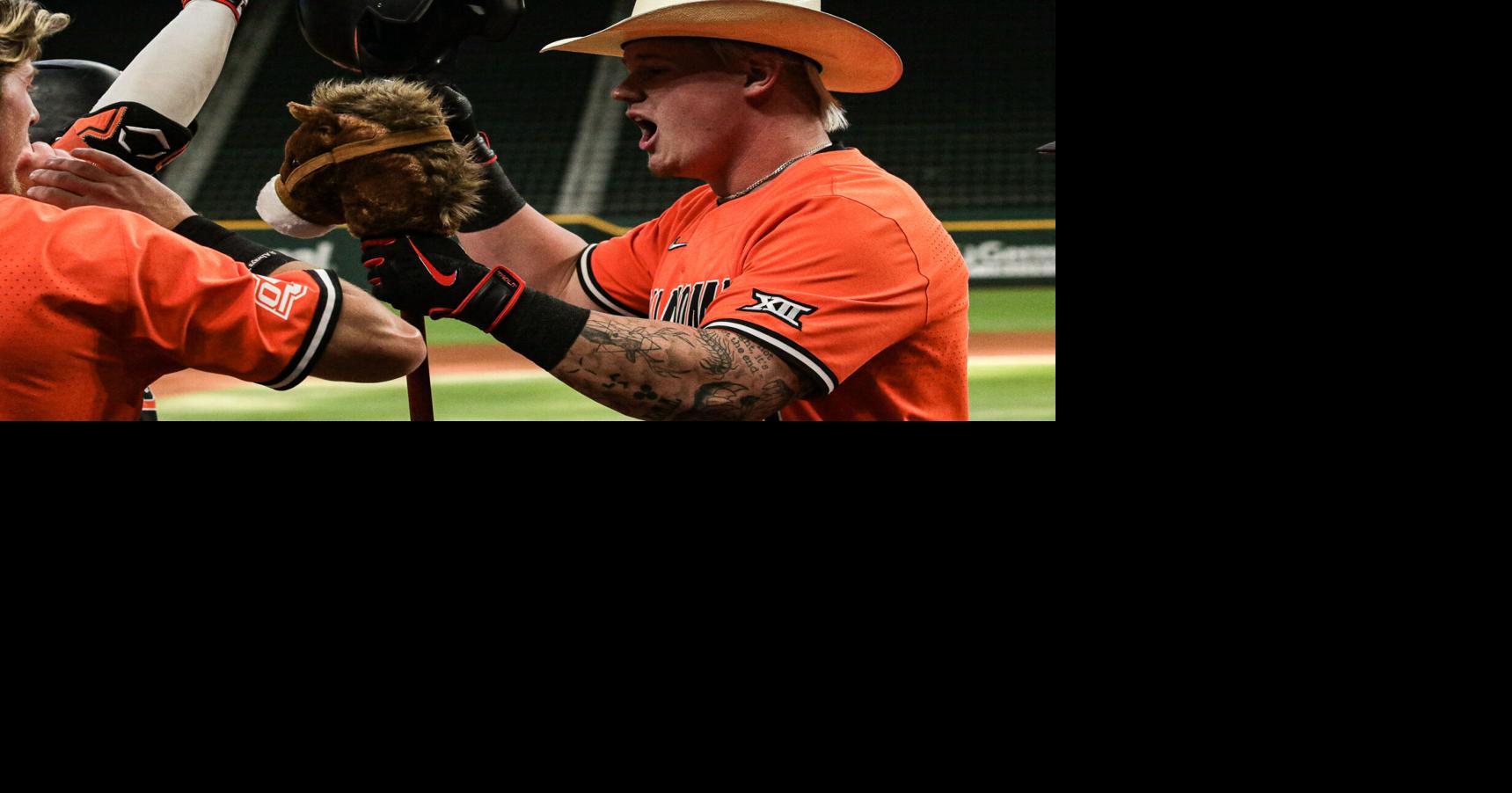 Oklahoma State baseball celebrates HRs with a cowboy hat, stick horse