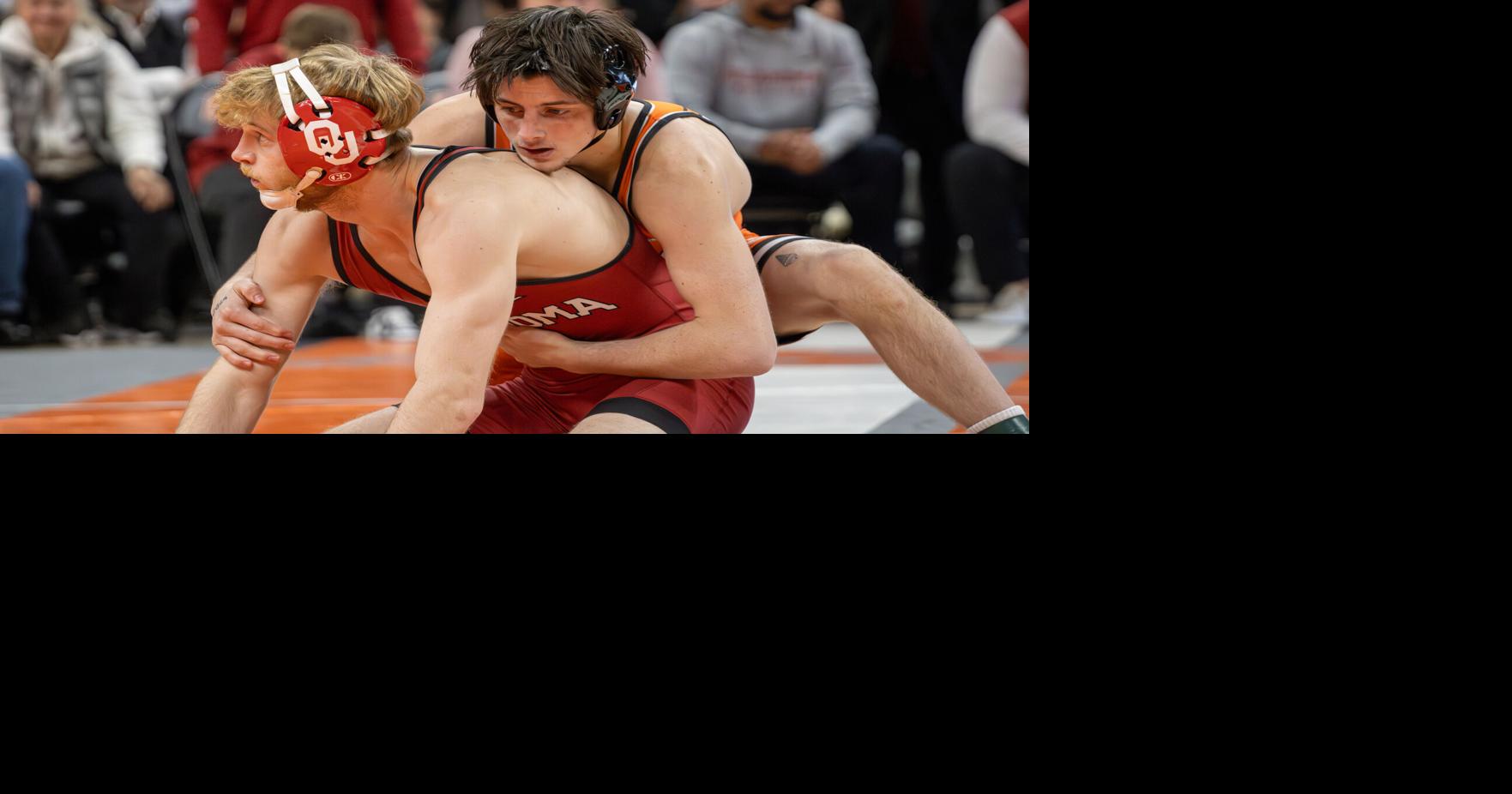 Jax Forrest pins college debut, OSU shuts out Oklahoma in Bedlam dual win