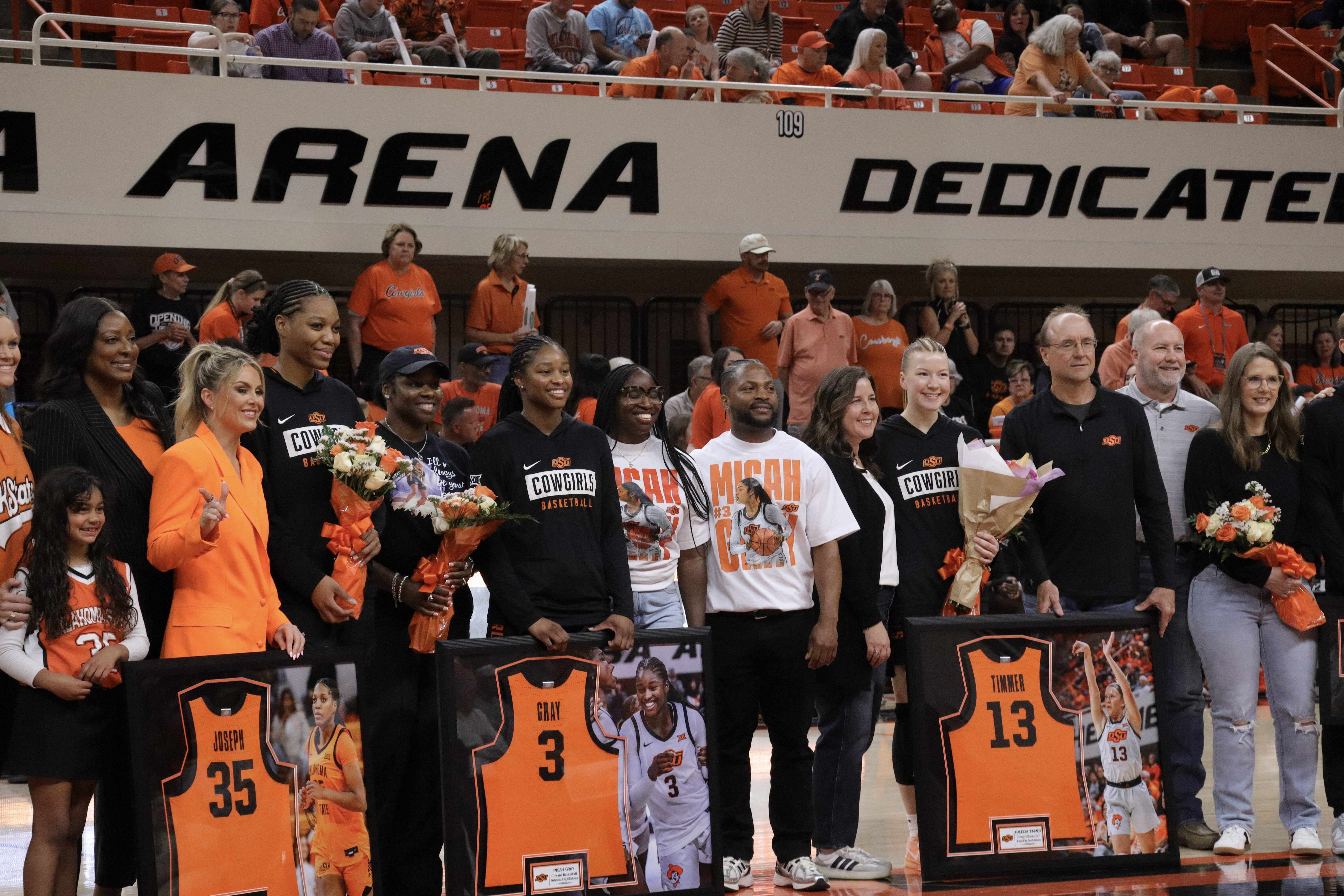 Cowgirls cap senior night with balanced win over Kansas