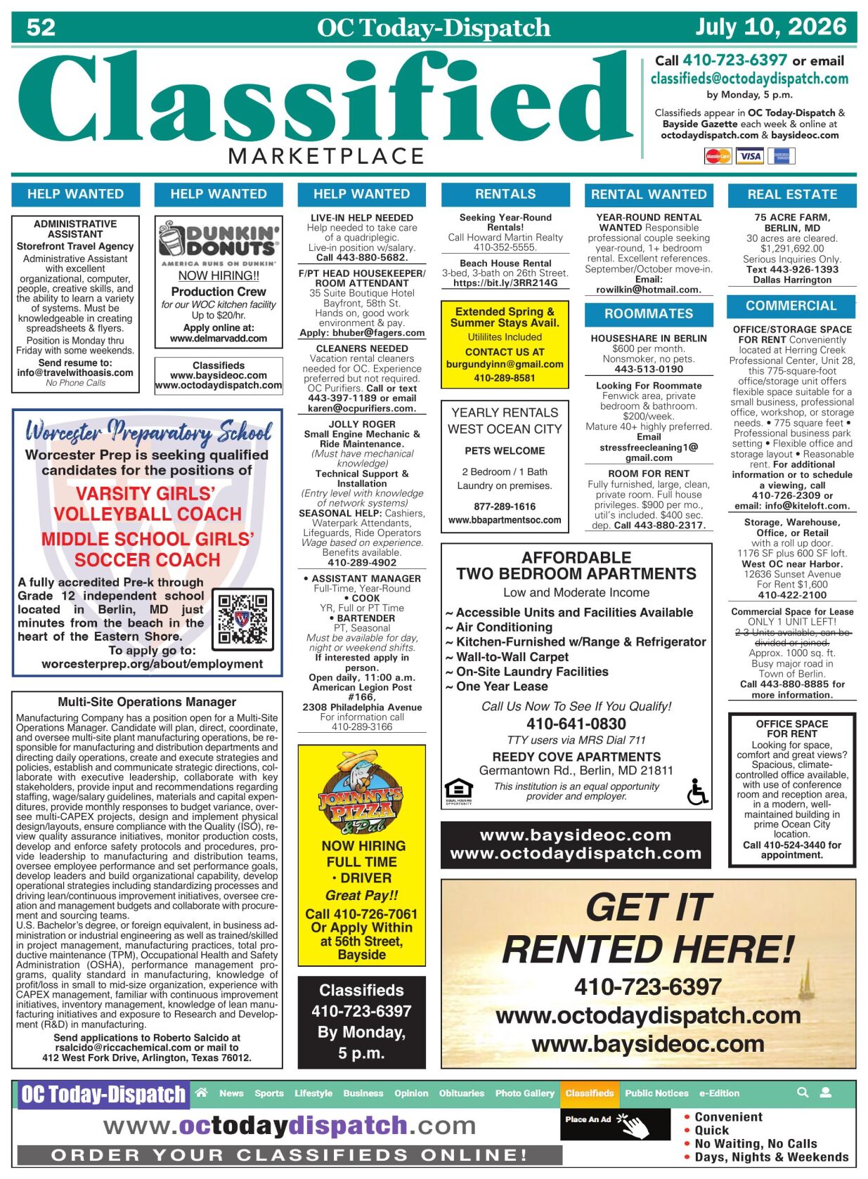 classifieds page 1 | Jobs | octodaydispatch.com
