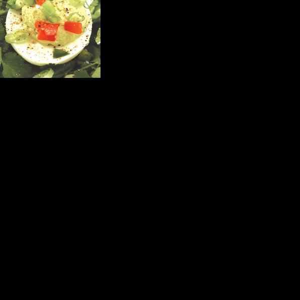 Deviled eggs with guacamole twist