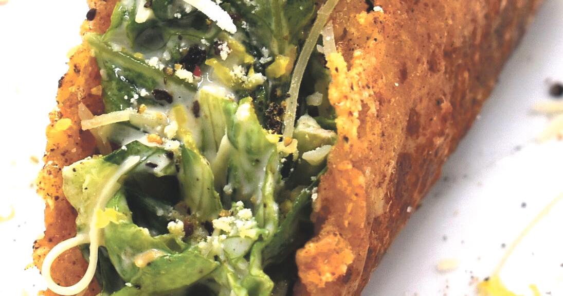 Next time try a parmesan crisp taco Caesar salad