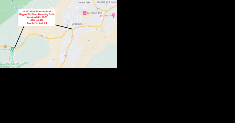 Overnight lane closure on SR-150 to cause delays - Vimarsana News