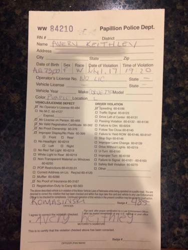 Papillion police issue ticket to 7-year-old driving toy car, but 