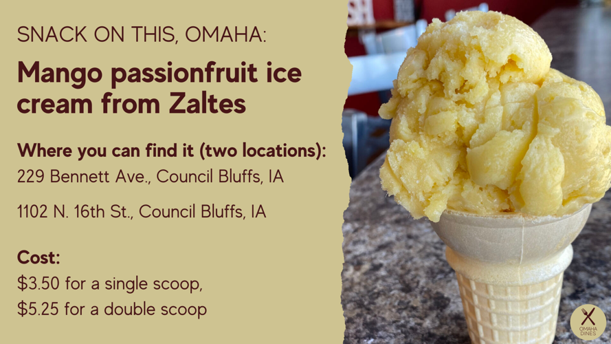 Snack on this, Omaha: Mango passionfruit ice cream from Zaltes