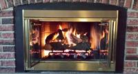 Focus on the fireplace