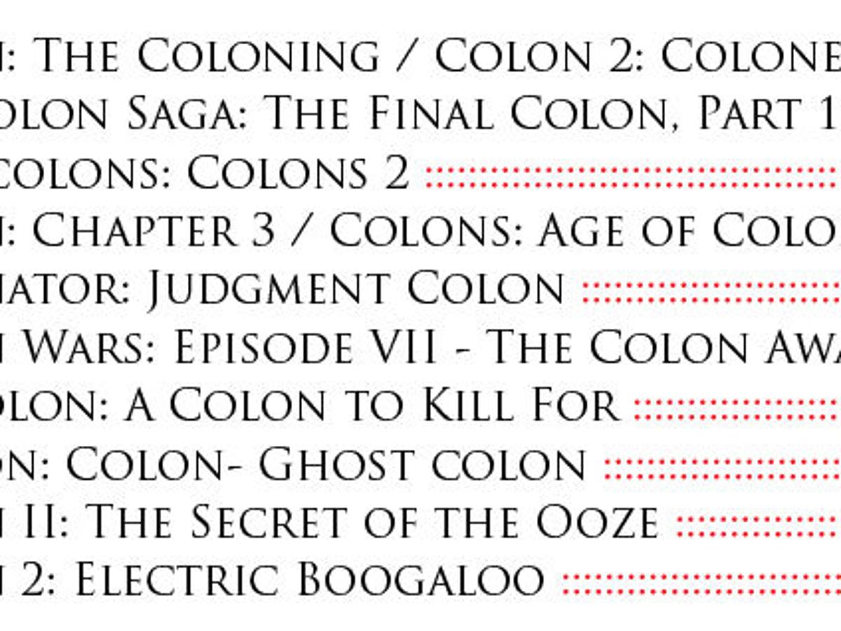 Movie Titles A Colon Crisis Part 3 Or Why So Many Colons
