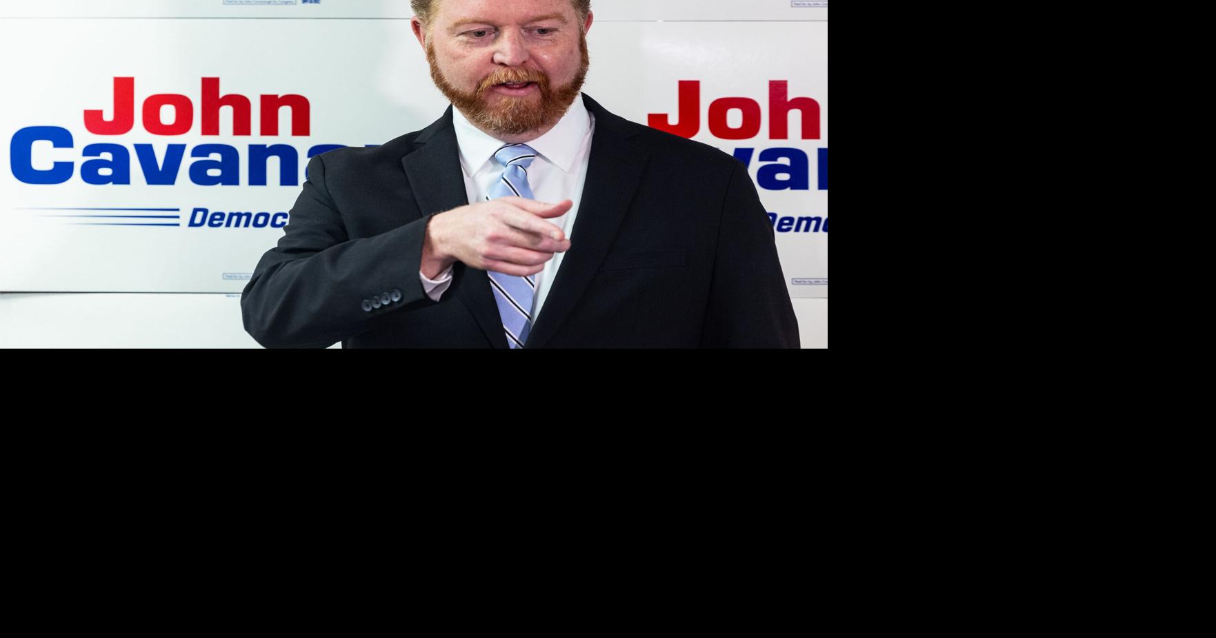 Photos: John Cavanaugh holds press conference on ads linking him to Trump