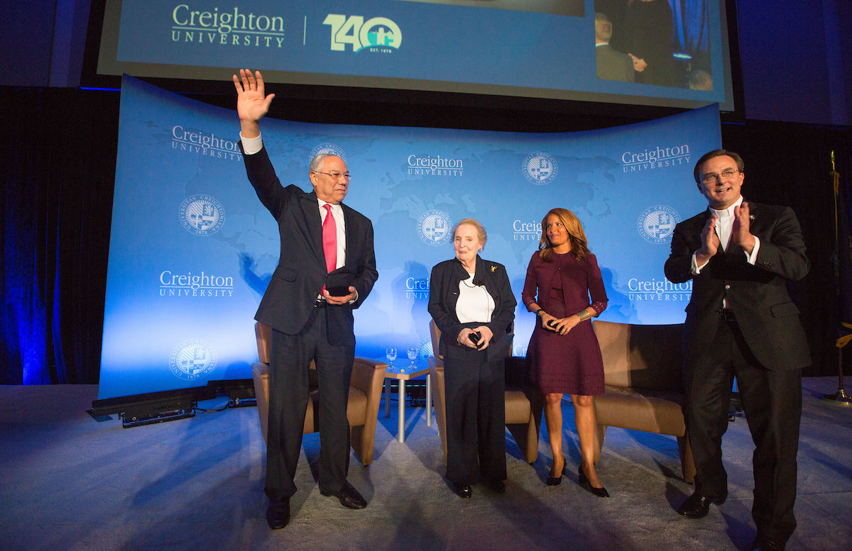 'American leadership is needed now more than ever': In Creighton visit, Albright, Powell reflect on careers, state of nation