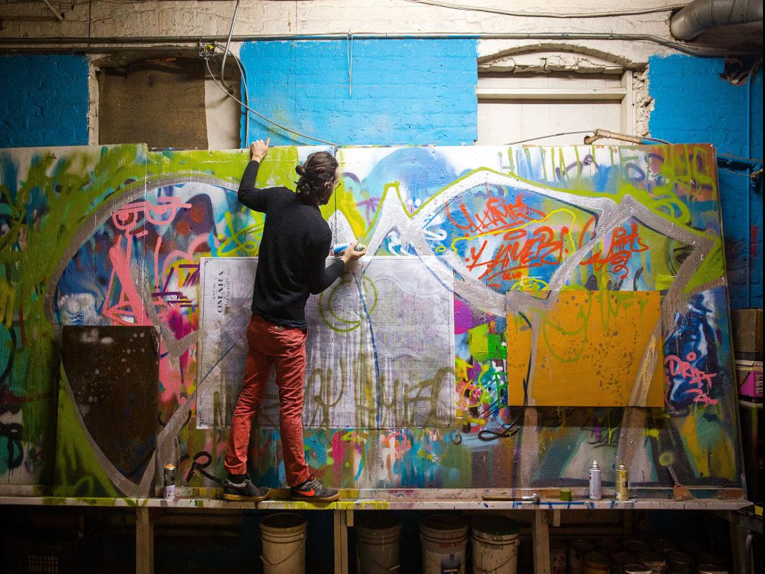 Omaha Artists Painting Over Graffiti With Graffiti Go Omaha Com