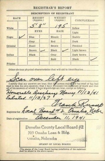 French Enlistment Card 2