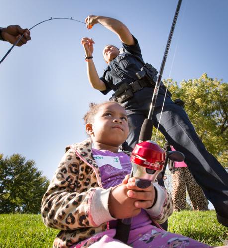At Cops and Bobbers event, kids get fishing lesson courtesy of