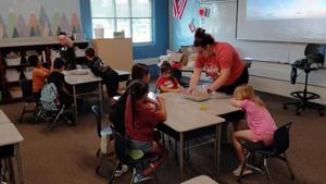 Making volcanoes at Power Camp